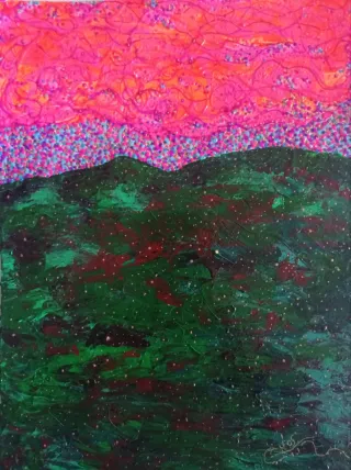 Arte original abstracto paisaje