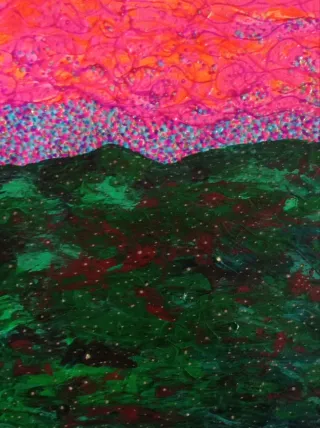 Arte original abstracto paisaje