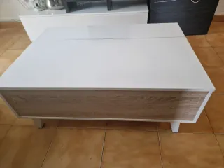 Mesa de centro elevable blanca