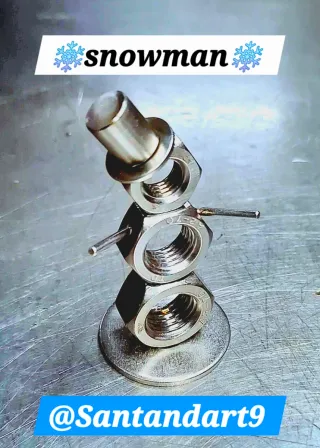 Figura Muñeco Nieve Acero Inoxidable