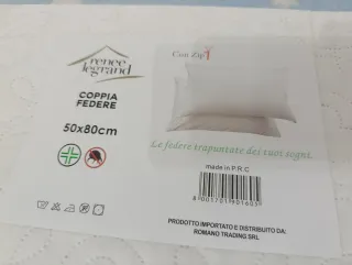 Coppia Federe Trapuntate 50x80cm Con Zip