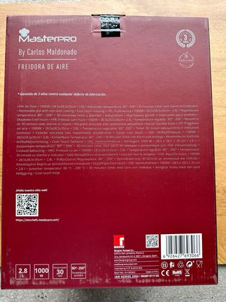 Freidora de Aire Masterpro 2.8L Carlos Maldonado
