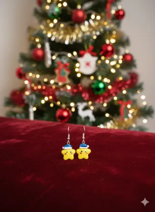 Pendientes Estrella Navidad Fluorescente