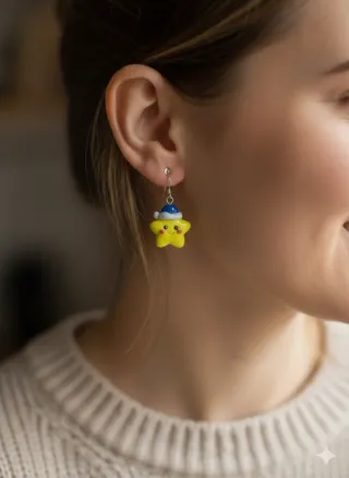 Pendientes Estrella Navidad Fluorescente