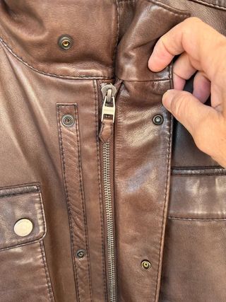 Cazadora Piel Hugo Boss Marrón Hombre