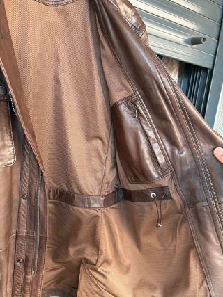 Cazadora Piel Hugo Boss Marrón Hombre