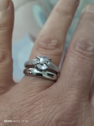 Anillo Circonita Blanco Talla Ajustable