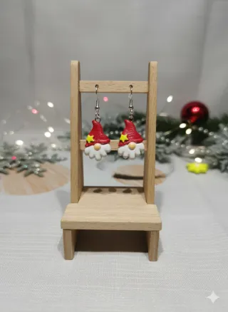 Pendientes de elfo rojos y blancos