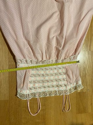 Camisón y bata batista rosa y blanco