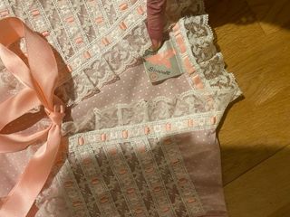 Camisón y bata batista rosa y blanco