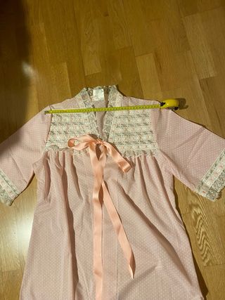 Camisón y bata batista rosa y blanco