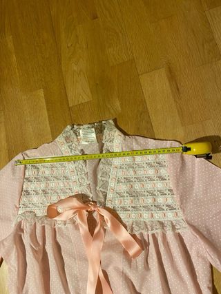 Camisón y bata batista rosa y blanco