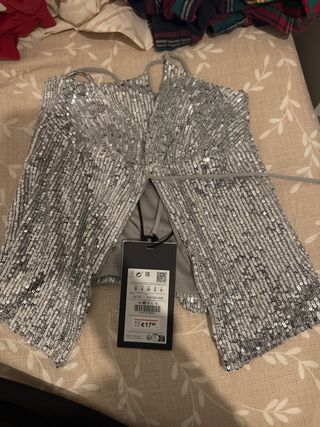 Top fiesta lentejuelas pull and bear S,