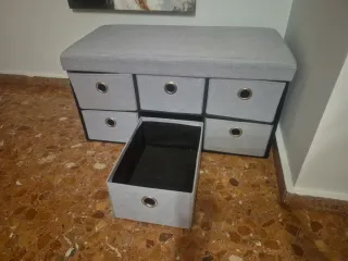 Cajonera de tela gris con 6 cajones