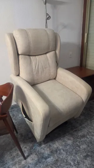 Sillón relax beige de ante