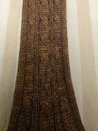 Corbata vintage de seda original marrón y dorada