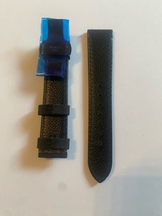 Cinturino nylon canvas nero 20mm fibbia farfalla