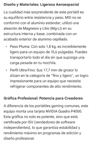 Portátil MSI i7 512 SSD+ 2TB