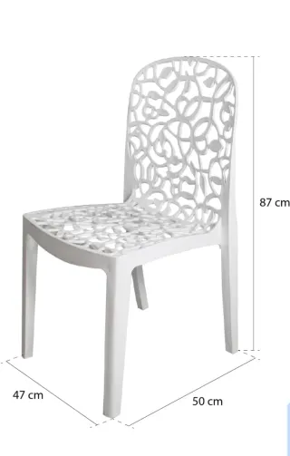 6 Sillas Diseño Plástico Blancas**URGE**