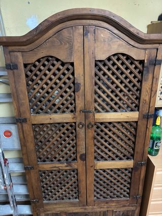 Armadio Rustico Portabottiglie in Legno