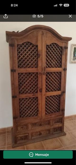 Armadio Rustico Portabottiglie in Legno