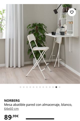 Mesa plegable cocina y 2 taburetes