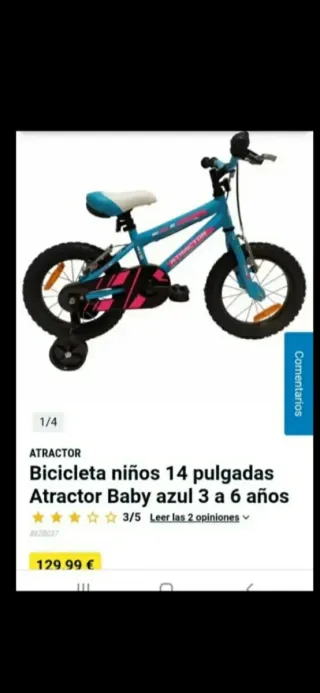 Bicicleta infantil 14 pulgadas verde