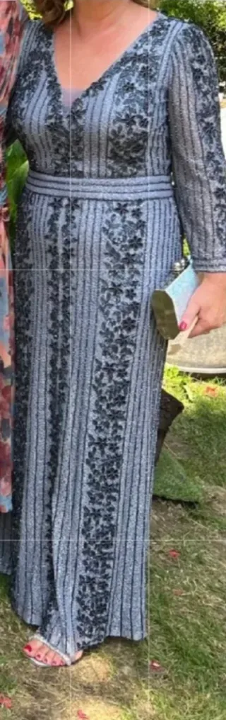 Vestido Rosa Clara azul fiesta , pedreria