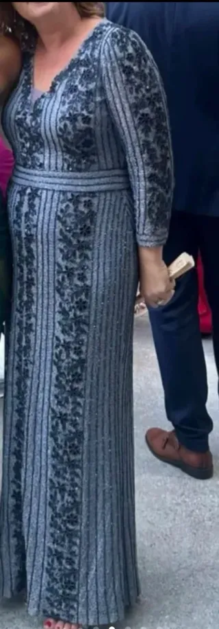 Vestido Rosa Clara azul fiesta , pedreria