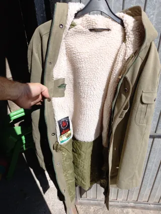 Chaquetón militar verde con forro