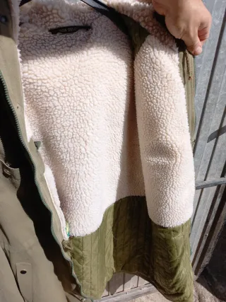 Chaquetón militar verde con forro