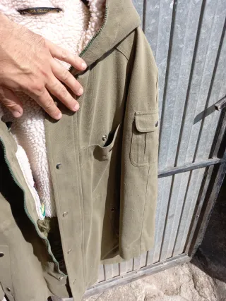 Chaquetón militar verde con forro