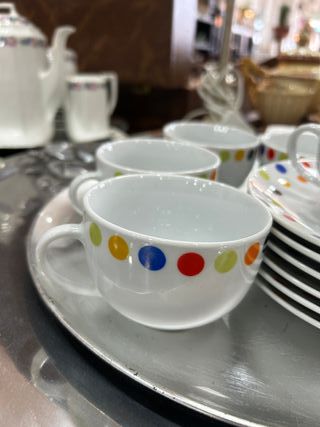 Juego café porcelana Versa lunares