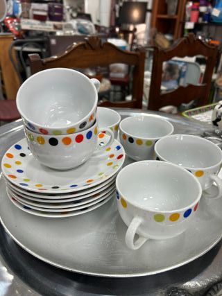 Juego café porcelana Versa lunares