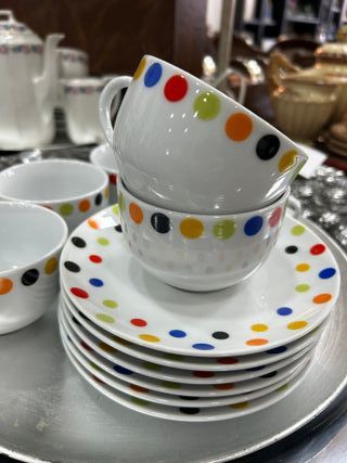 Juego café porcelana Versa lunares