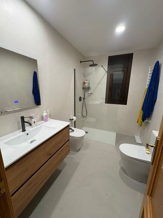 Baño completo reformado agua luz pladur rajula tot