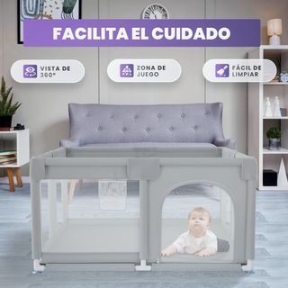 Parque infantil para bebés gris