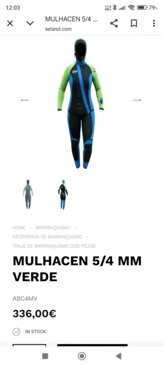 Traje Neopreno Mujer Seland Talla S