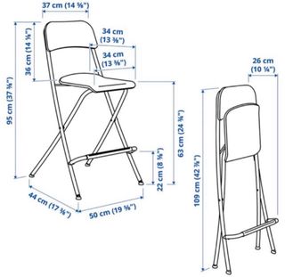 Taburete plegable negro y gris