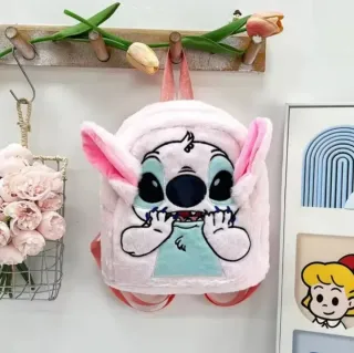 Original pequeña mochila peluche de Stitch,rosa.
