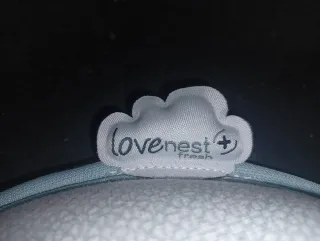 Almohada bebé Love nest azul y blanco