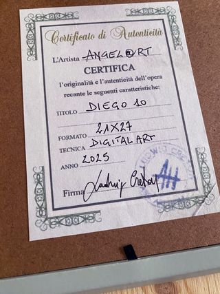 Poster Maradona con cornice cm 21x27 - DigitalArt