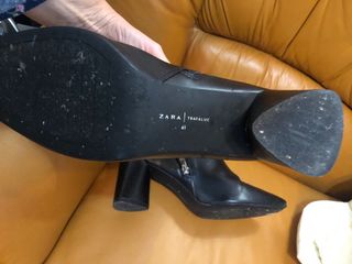 Botines Zara Negros Tacón Bloque