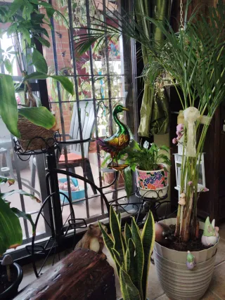 Soporte forja bicicleta macetas