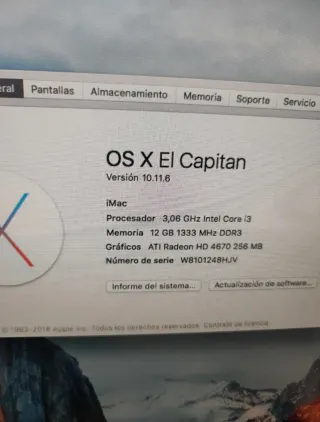 Ordenador iMac Apple Plata y Negro