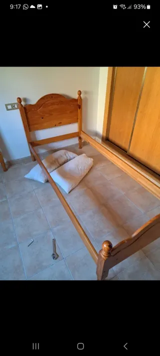 Cama de pino individual