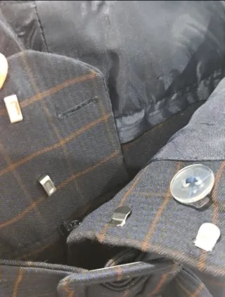 Pantalón cuadros azul Roberto Torretta mujer