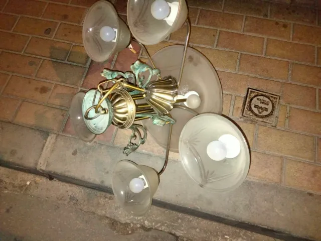 Lámparas vintage cristal y metal 35 euros cada una