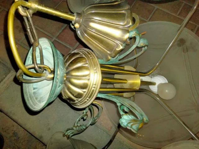 Lámparas vintage cristal y metal 35 euros cada una