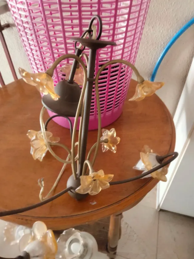 Lámparas vintage cristal y metal 35 euros cada una